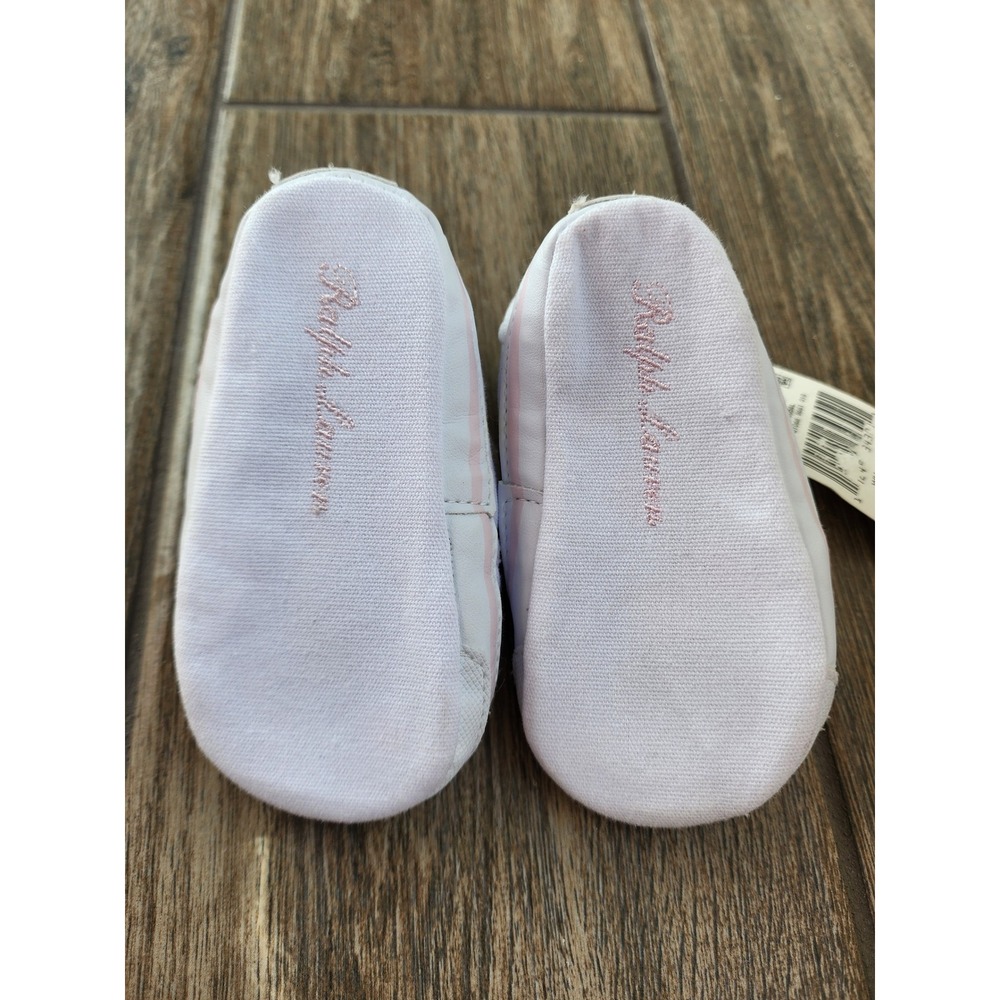 Polo Ralph Lauren Bal Harbour Repeat Baby Shoes White Multi Pony Slip On Size 3 - Picture 2 of 5